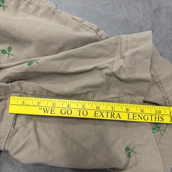 Polo Ralph Lauren Chino Shorts Tennis Racket Racquet Embroidered Beige Mens 34 - Picture 4 of 5